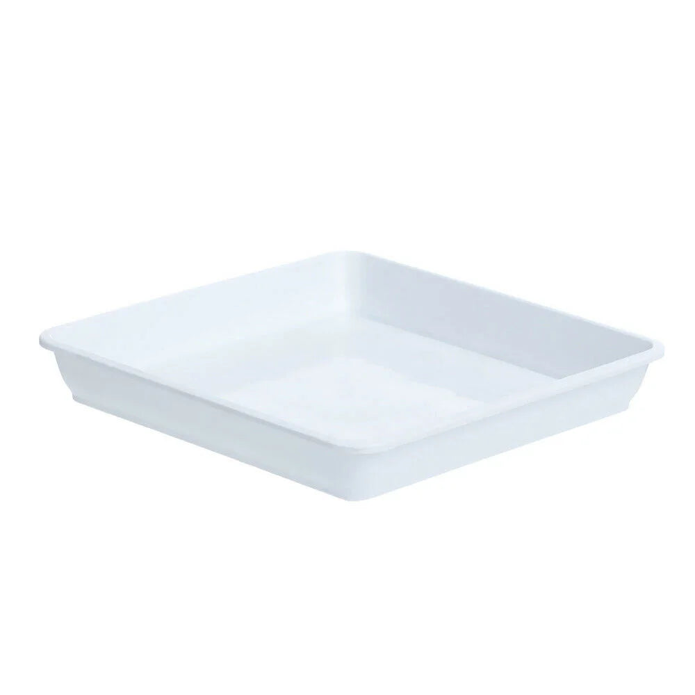 PP Plastic Flower Pot Drip Tray | Indoor Plant Saucer 6 Sizes Plant Drip Tray Oasis Select white-12 x 12cm