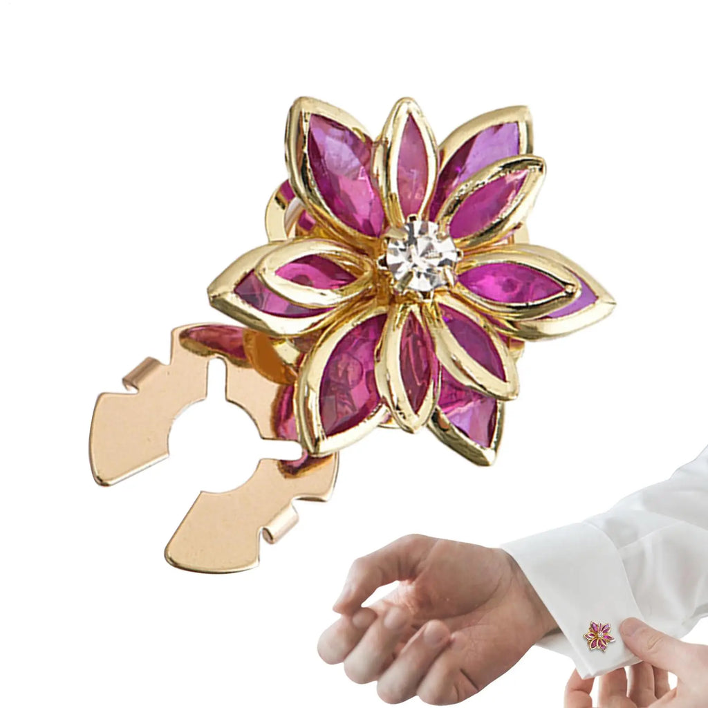 1PC Button Cover Cufflinks Elegant Camellia Button Cover Cufflinks for Blouses Tuxedo Shirt Dress Wedding Dating Party Oasis Select