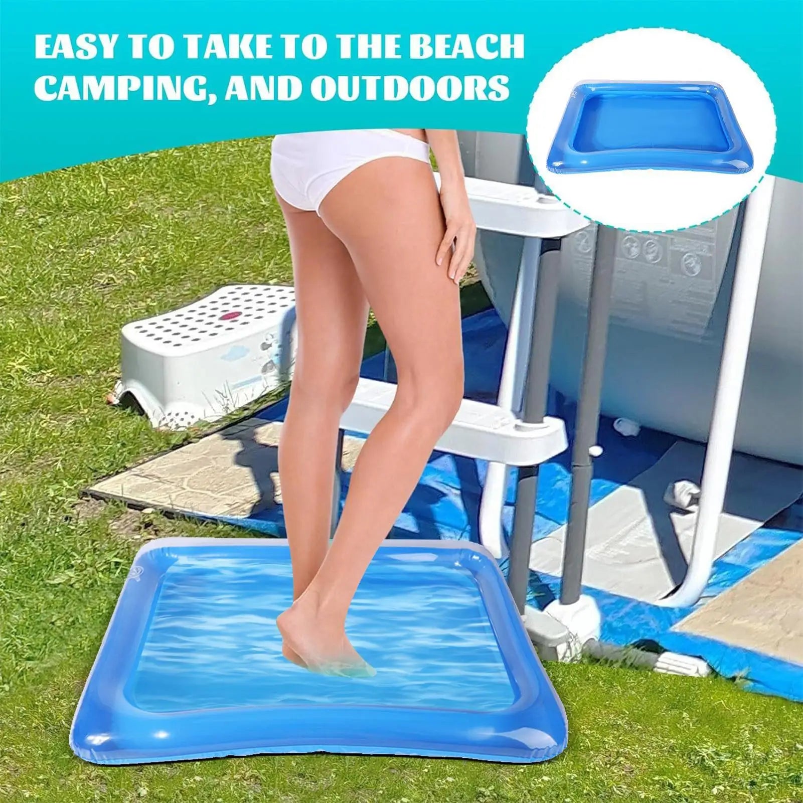 Portable Inflatable Foot Basin Convenient Foot Soaking Bath Tub For Pool Entrance Ladder Inflatable Basin Foot Soaking Tub Oasis Select