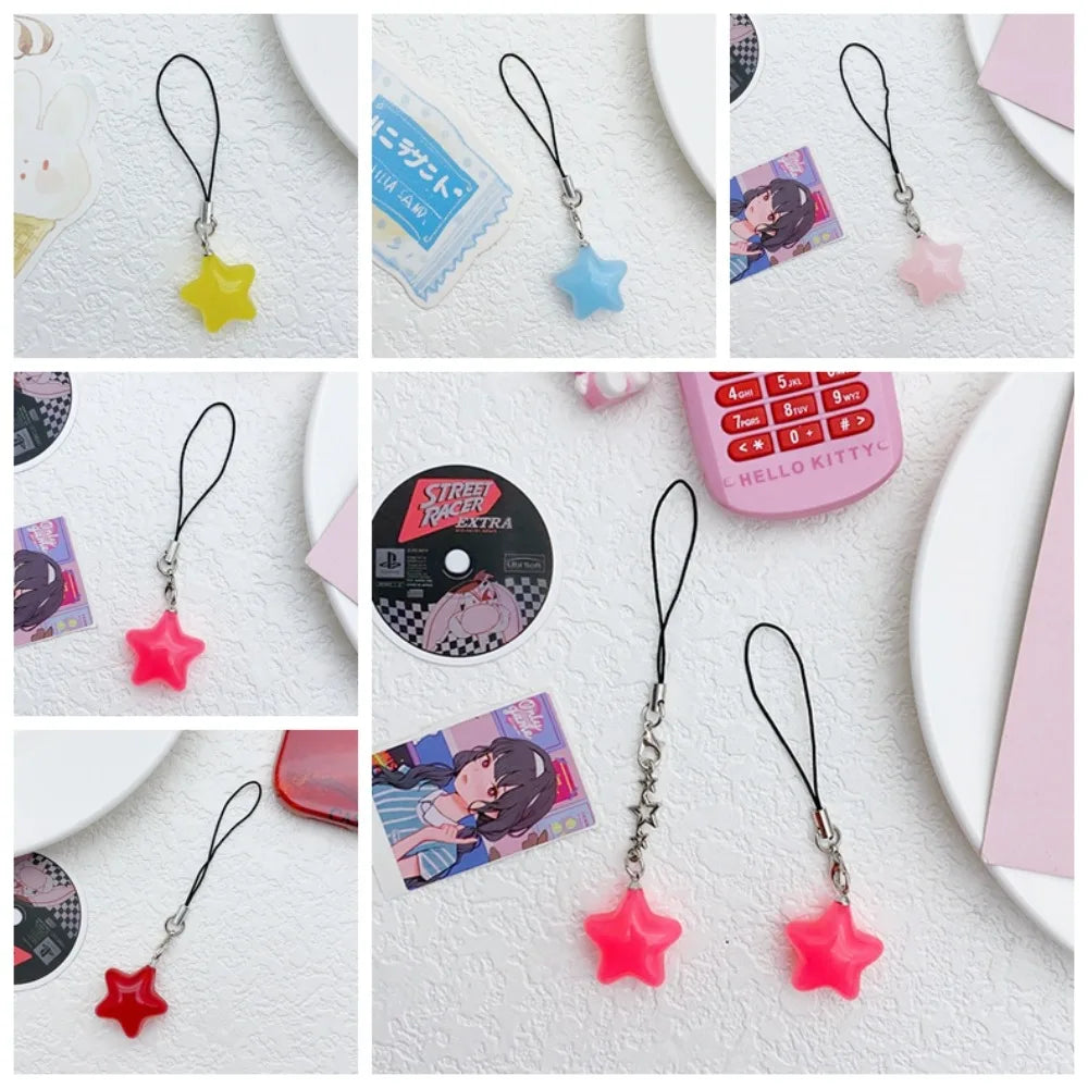 Star Star Phone Strap Keychain Pendant Phone Hanging Rope Universal Candy Color Mobile Phone Chain Telephone Jewelry Oasis Select
