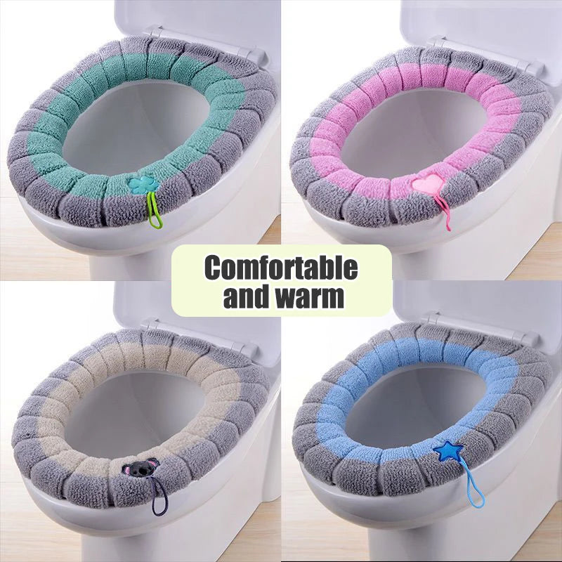 Soft Thick Toilet Seat Cover Cushion with Handle – Universal Fit