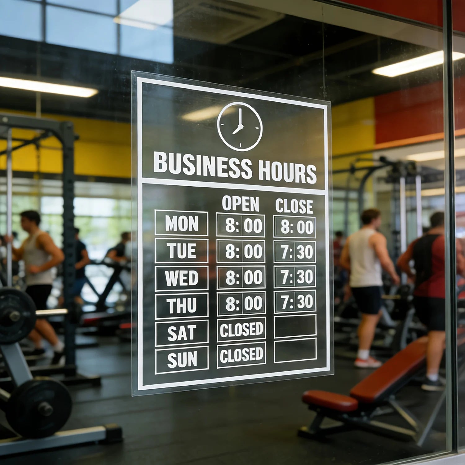 2 Sets Business Hours Window Decal, Clear UV Resistant Store Hours Sticker - Self-Adhesive Open Close Time Sign for Glass Door Oasis Select