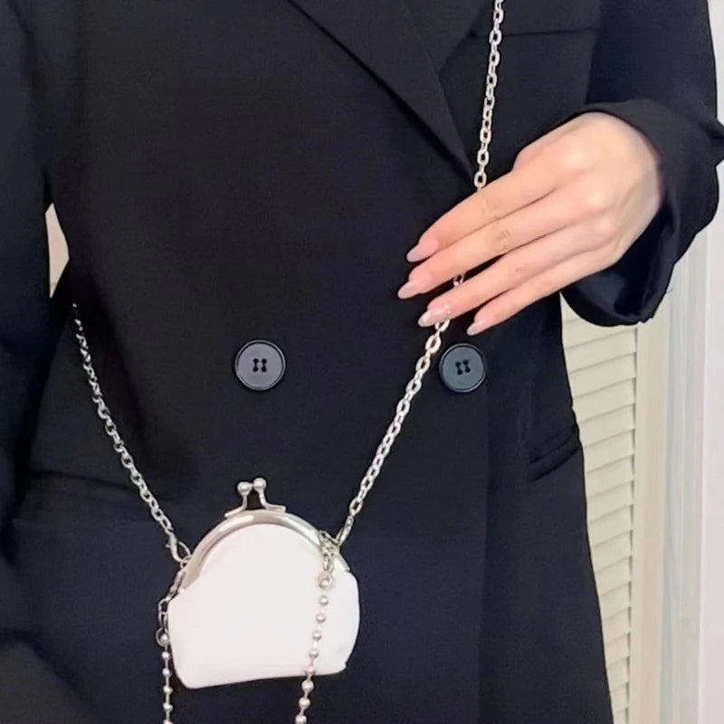 Womens Texture Chain Small Bags Fashion Mini Bags Chain Single Shoulder Crossbody Zero Wallet Small Headphone Evening Bags Oasis Select