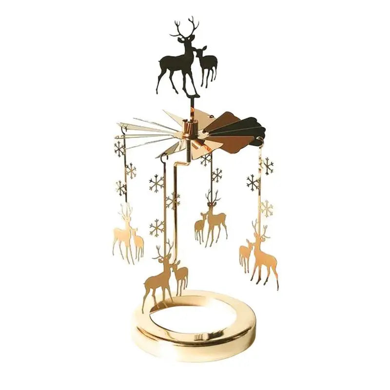 Rotating Candle Holder Thermal Spinning Candlestick Holder Round Revolving Lantern Dream Decoration Candle Tea Light Holder Oasis Select