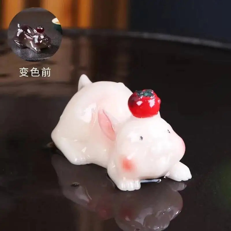 Color-changing Tea Pet Mini Rabbit Fortune Tea Table Tea Table Can Grow Resin Lovely Kungfu Tea pet Gift Oasis Select Changing Tea Pet