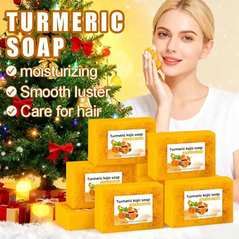 8Psc Turmeric Lemon Koji Acid Soap, Family Soap, Three-in-One Effect, Gentle Cleansing and Makeup Oasis Select