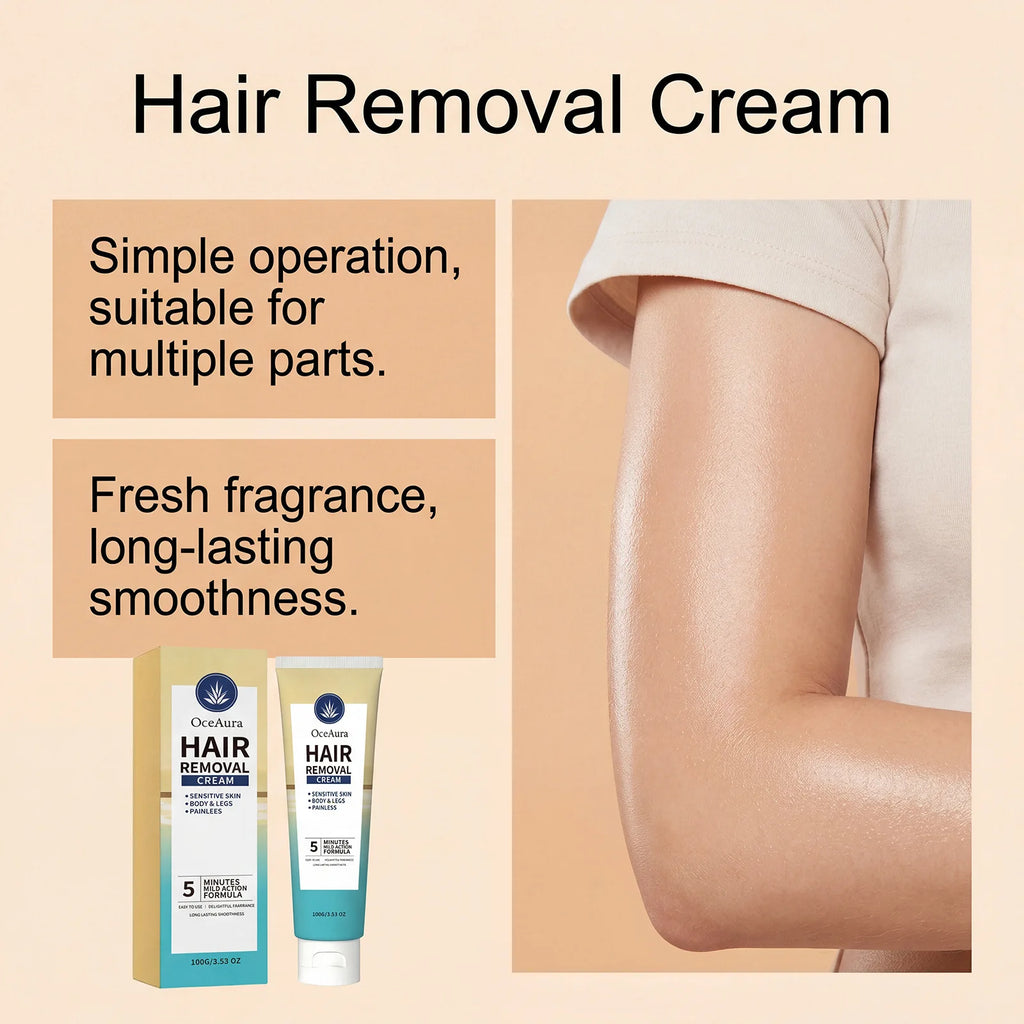 Hair Removal Cream Painless Quick Dissolve Body Hair Growth Inhibitor Smooth Silky Skin Non Irritating Depilatory Lotion Oasis Select