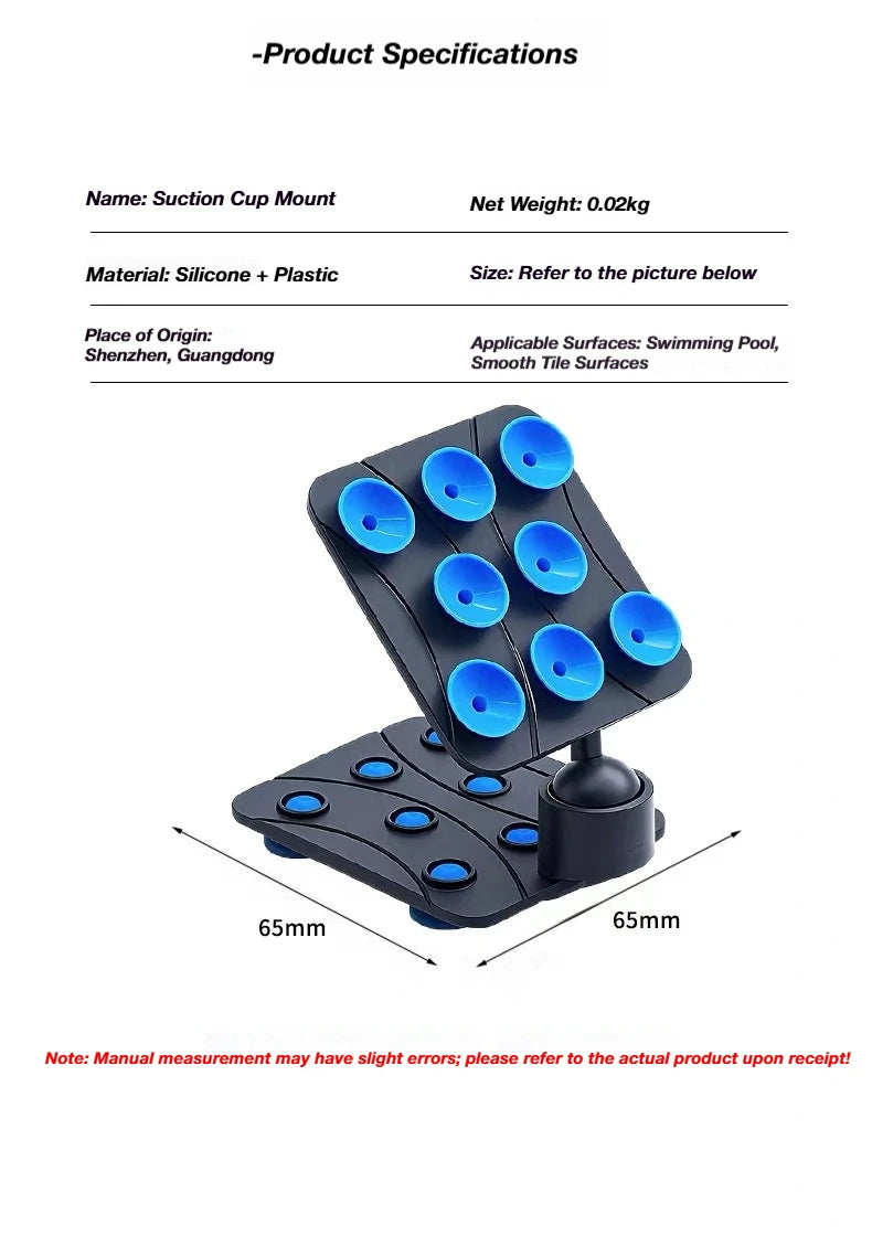 Suction Cup Mount for Insta360 & DJI Action Camera | Waterproof
