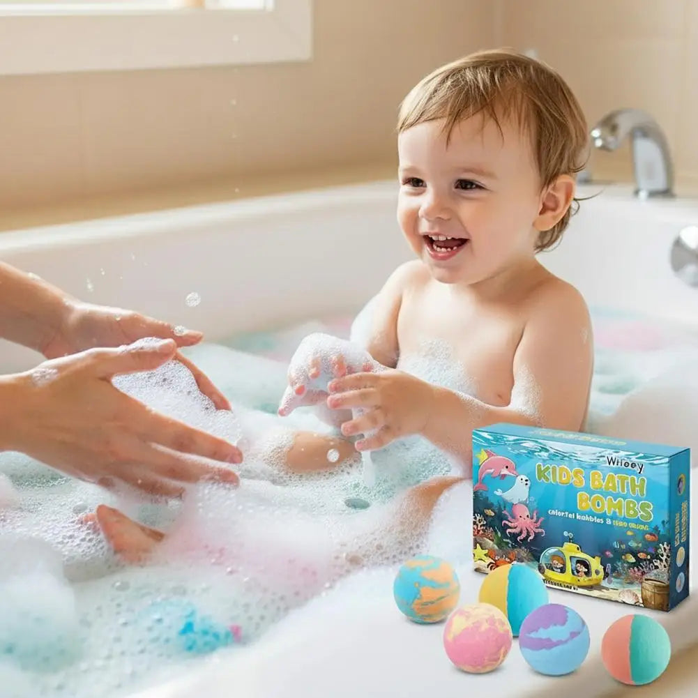 Kids Colorful Bath Bombs, Bath Color Fizzy Spa Balls Gift Set for Kids Bathtub Fun Relaxing Holiday Gift Toys for Kids Toddlers Oasis Select