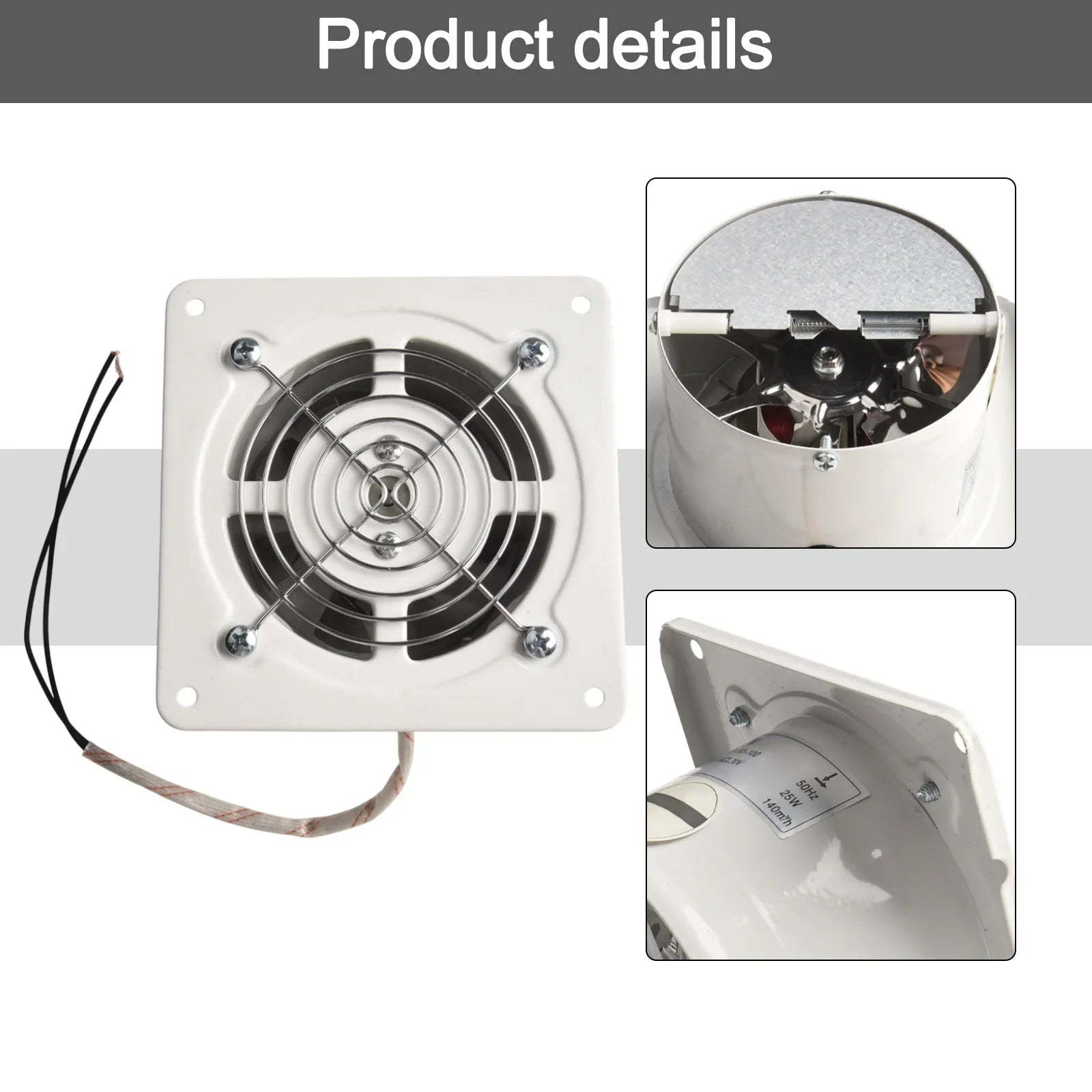 4In Bathroom Ventilation Fan Air Vent Exhaust Fan Toilet Bath Kitchen 25W Home BATHROOM Supplies Replacement Accessories Oasis Select