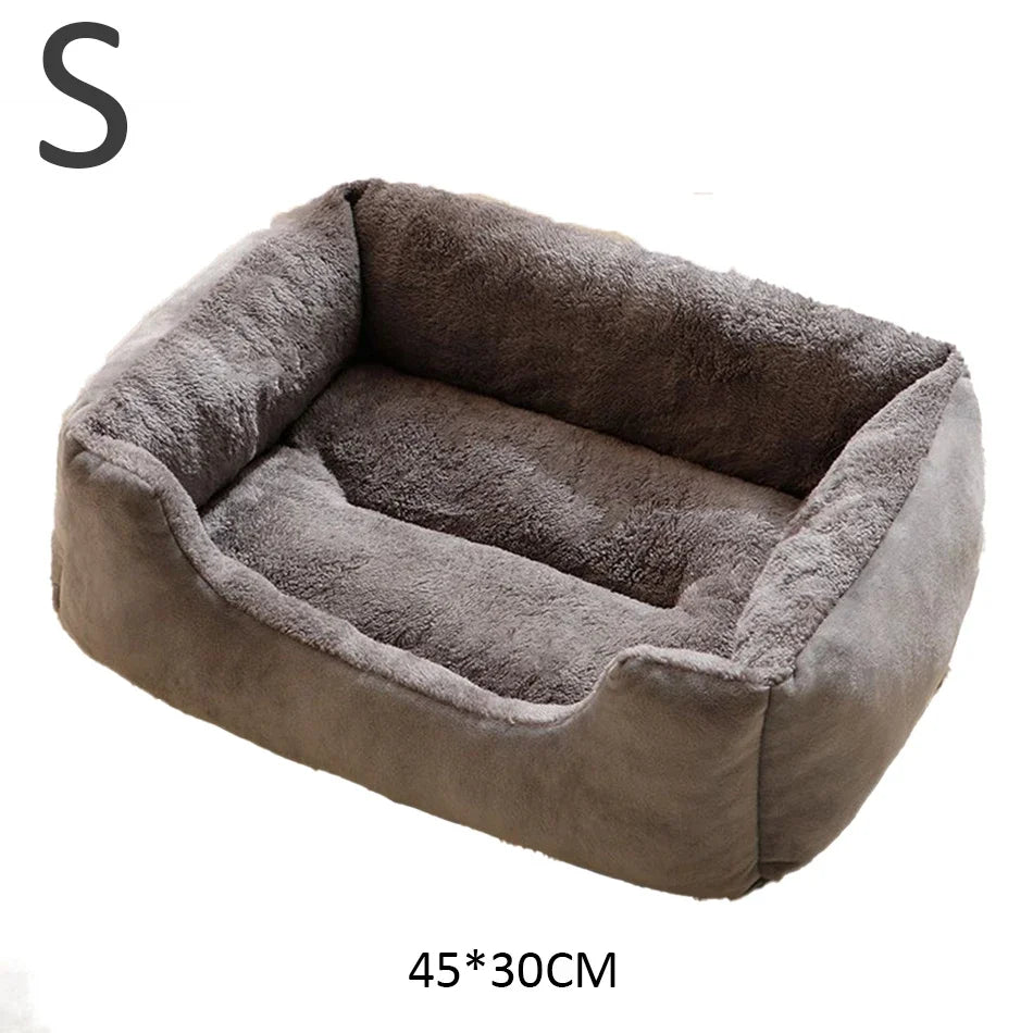 Color Square Winter Soft Warm House for Dog Bed for Dog Mat Waterproof Cat Bed Pet Bed for Large Medium Small Dog House Oasis Select Grey-S
