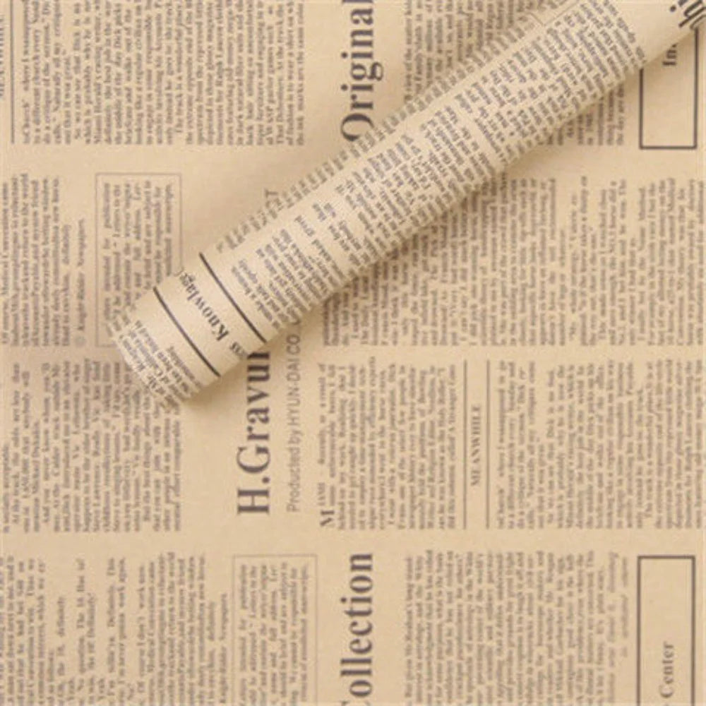 Vintage Newspaper Kraft Gift Wrapping Paper – 50x70cm Sheet