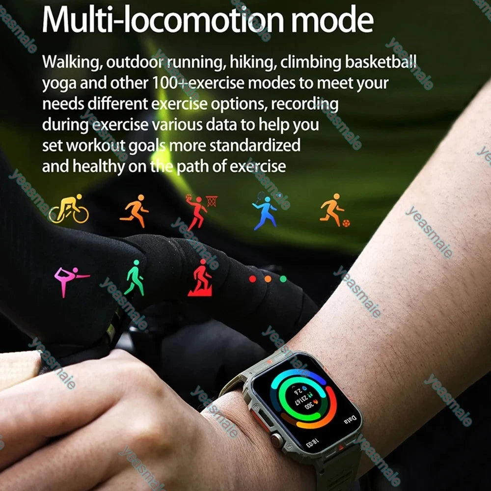 Ola Esporte Military Smartwatch Bluetooth Call IP67 Android iOS