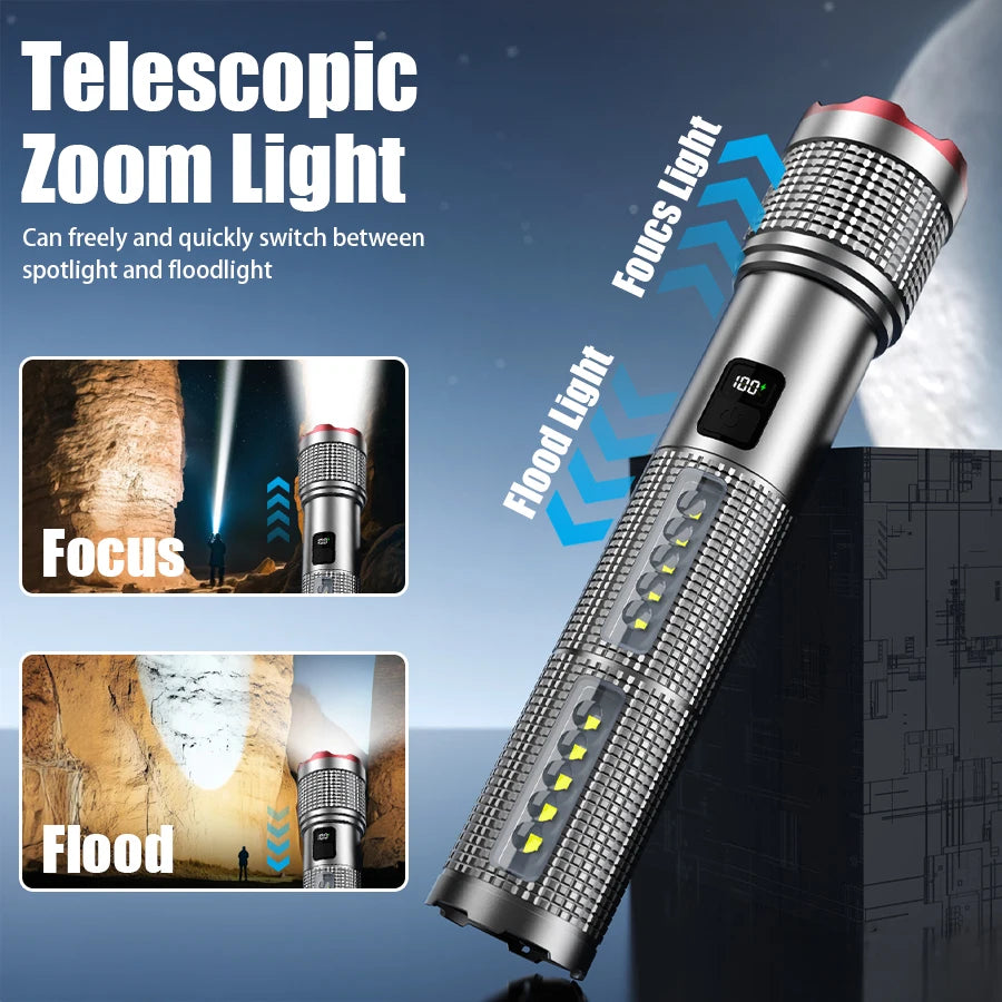 KDULIT Tactical LED Flashlight | Rechargeable, IP65, 5 Modes