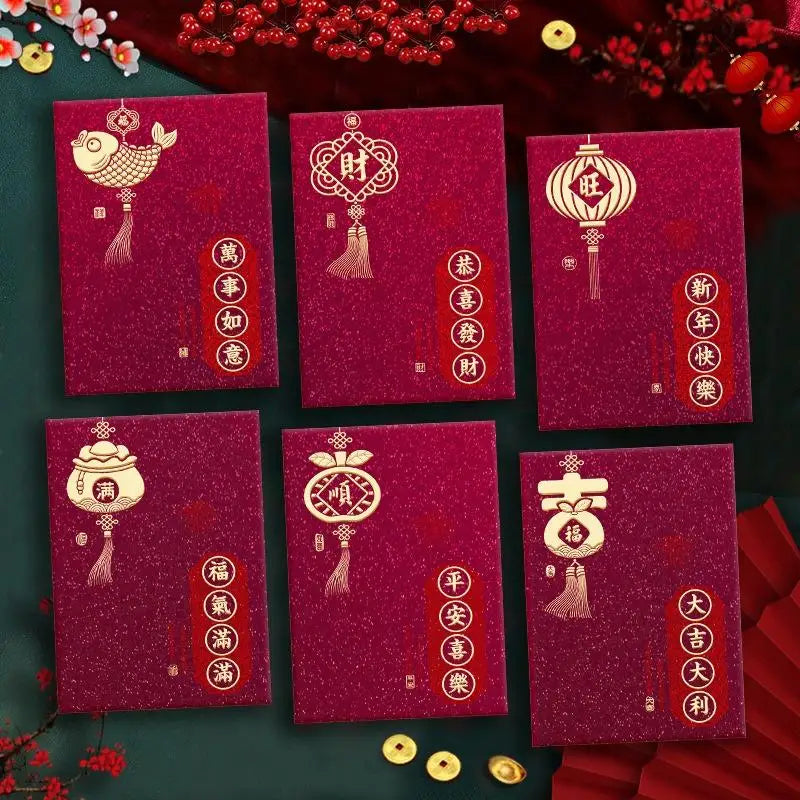2026 Horse Year Red Envelopes – 6-Pack Lucky Money Bags