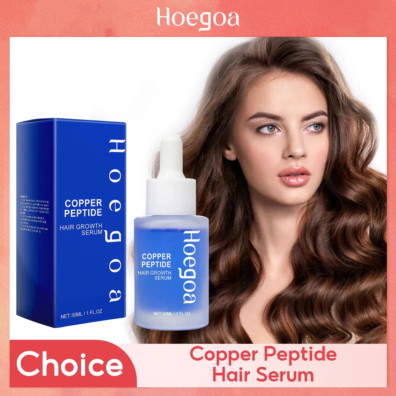Copper Peptide Hair Grow Serum Prevent Alopecia Moisturizing Hair Dry Frizz Repairing Smoothing Scalp Care Density Hair Essence Oasis Select