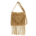 Bohemian Woven Tassel Shoulder Bag | Women's Crossbody Purse Woven Shoulder Bag Oasis Select Khaki