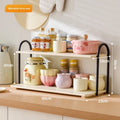 Double-layer kitchen seasoning rack rack household seasoning salt tank multi-functional multi-layer storage rack Oasis Select Milk white 60 long