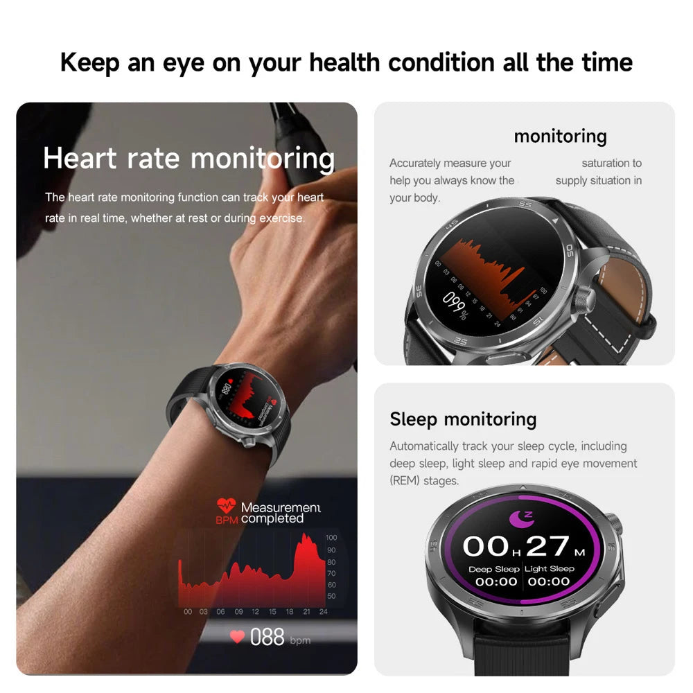 GPS Track Smart Watches Compass Waterproof Smartwatch Men Women Outdoor Blue Tooth Call Sleep Heart Rate Monitor Voice Assistant Oasis Select