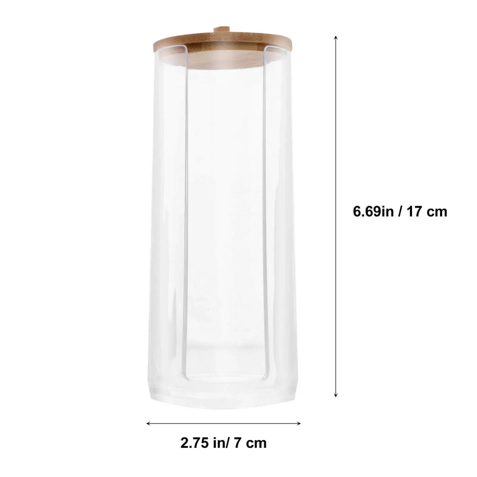 Cosmetic Cotton Organizer, Cosmetic Ball Organizer with Bamboo Lid, Bathroom Storage Bottle, Desktop Hair Accessories Organizer Oasis Select