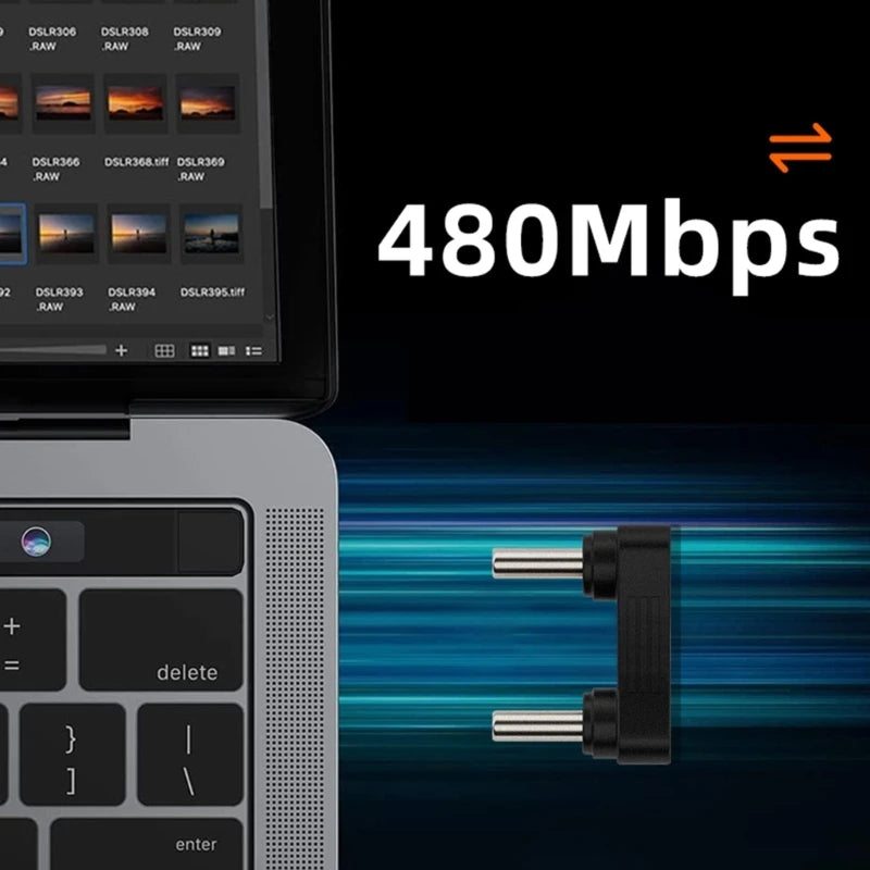 180° USB-C Male to Male Adapter | PD 65W Fast Charging USB-C Adapter Oasis Select