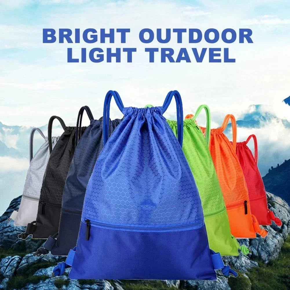 Outdoor Sport Drawstring Pocket Simple Backpack Men's and Women's Fitness Backpack Lightweight Basketball Bags Oxford Zipper Bag Oasis Select