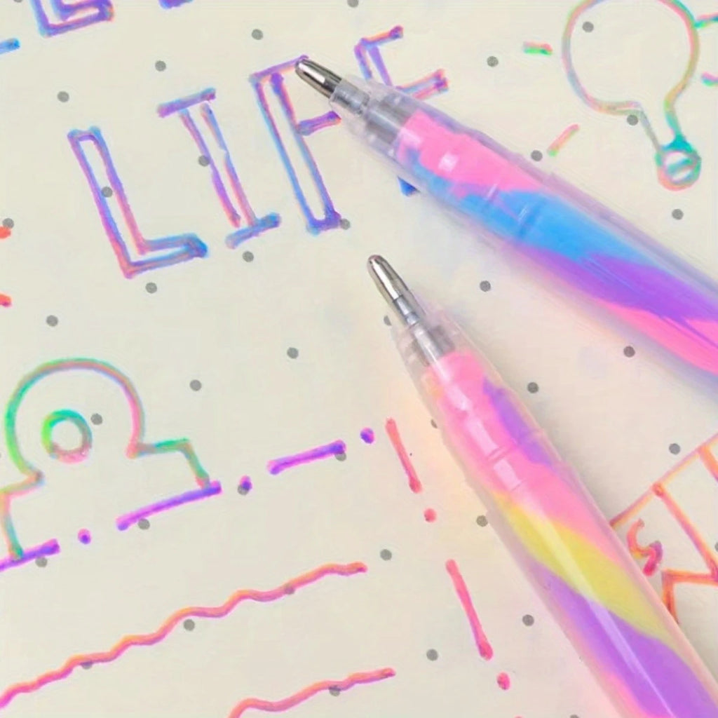6pcs Glitter Gel Highlighter Pens Set - 1.2mm Vibrant Colors, Smooth Writing, Perfect for Journals, DIY Crafts, Greeting Cards, Oasis Select