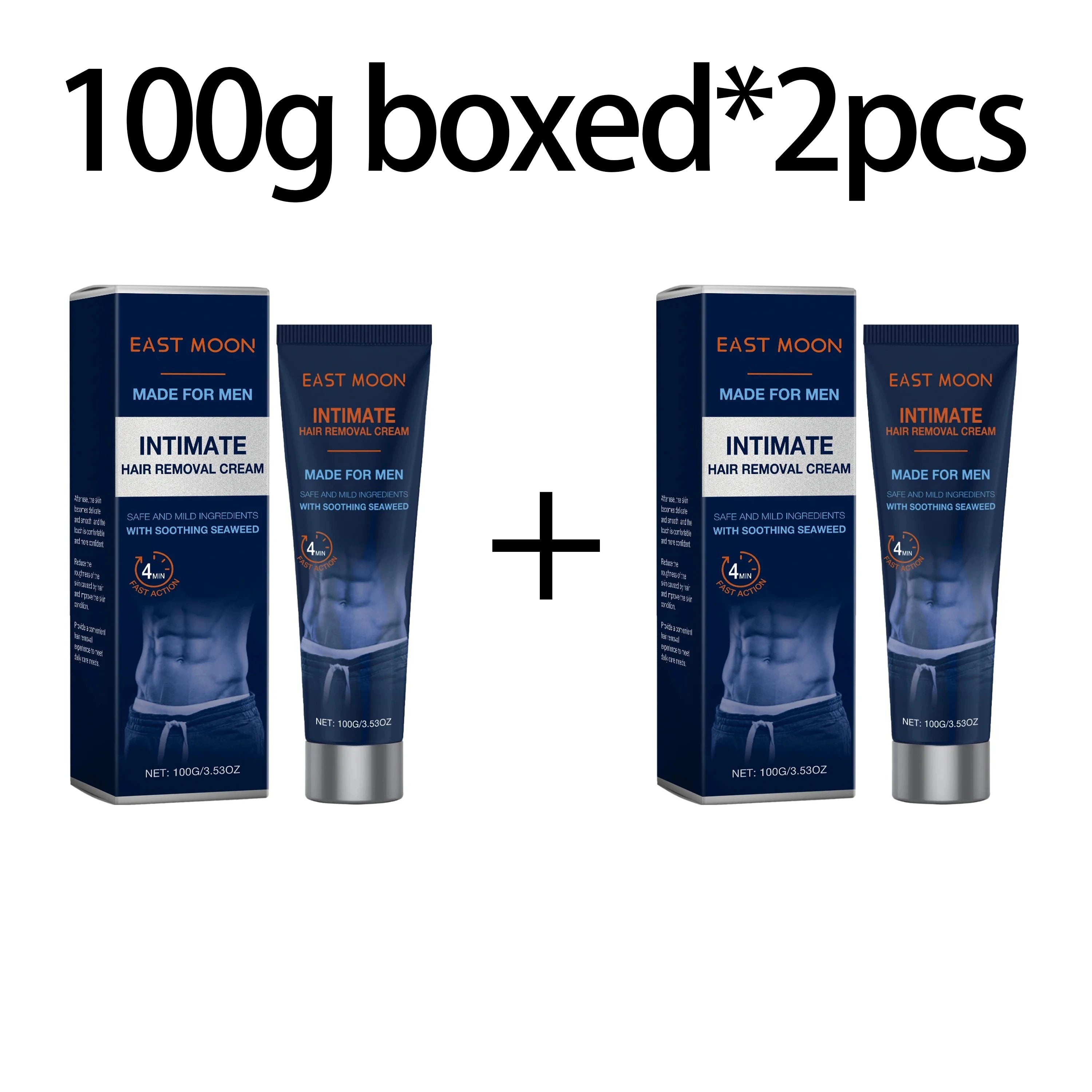 East Moon Men's Hair Removal Cream – Gentle Body Depilatory 100g Hair Removal Cream Oasis Select 100g x 2boxed