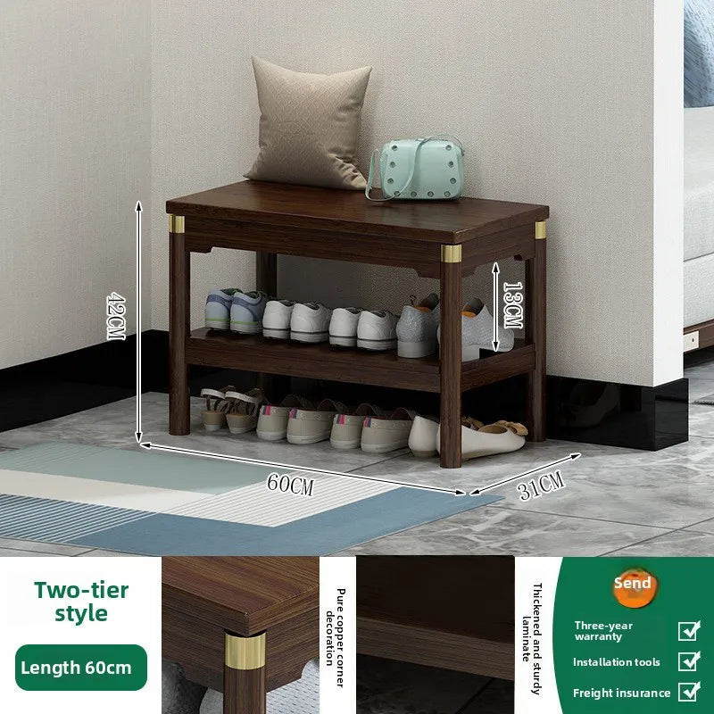 New Chinese-style shoe change stool, shoe stool at the door simple bench stool at home, shoe rack shoe store shoe test stool Oasis Select Second floor 60cm