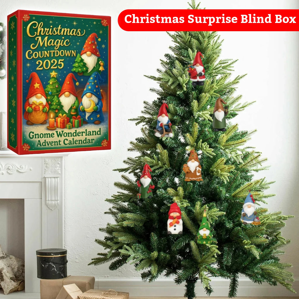 2025 Christmas Magic Gnome Wonderland Arrives 24-Day Christmas Advent Calendar 2D Acrylic Gnome Holiday Blind Boxes Oasis Select