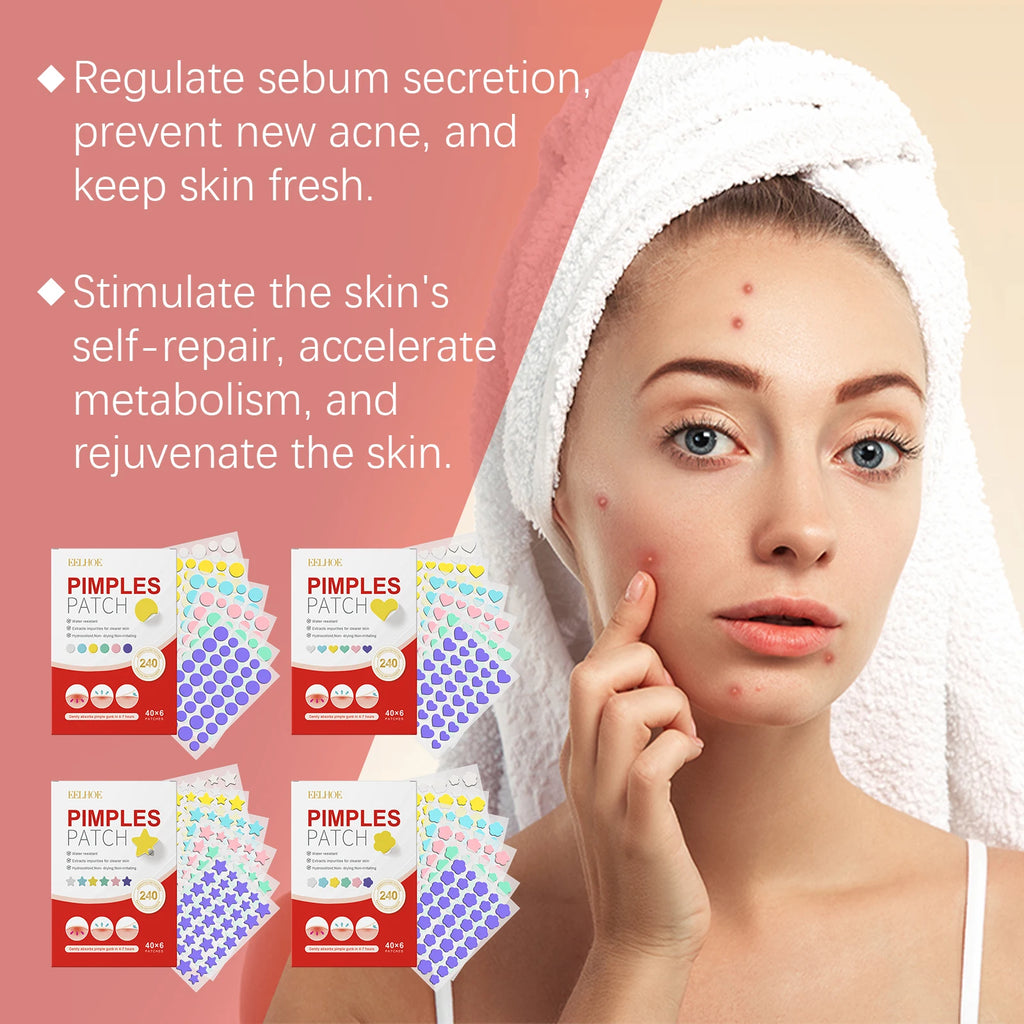 240pc Salicylic Acid Acne Pimple Patches – Fun Shapes Acne Pimple Patches Oasis Select