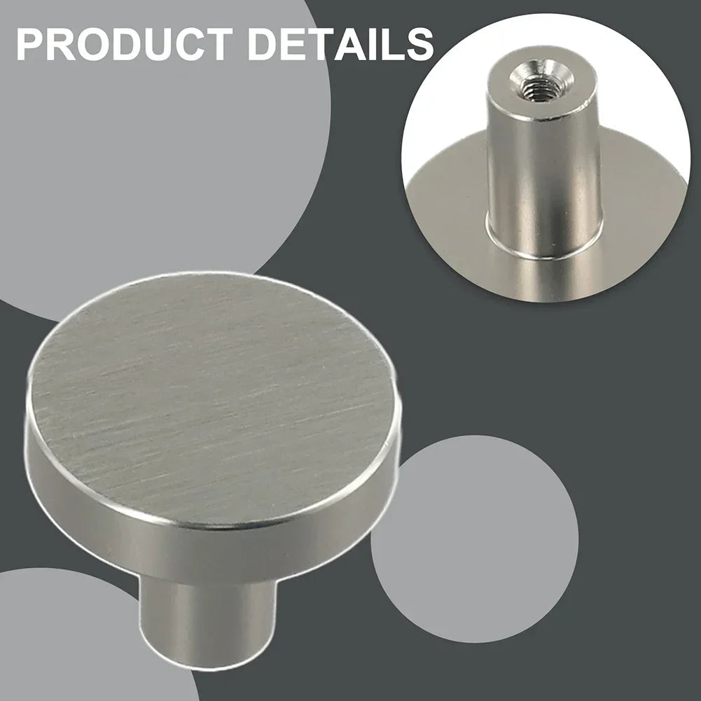 Contemporary Round Single Hole Cabinet and Drawer Handle in Space Aluminum Designed for Minimalist and Functional Furniture Use Oasis Select