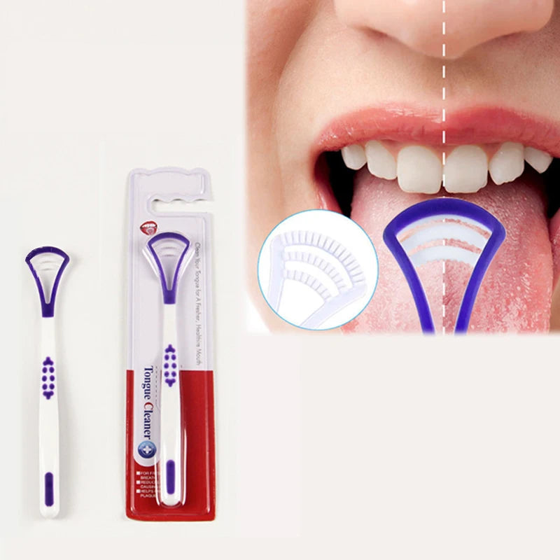 Tongue Scraper Tongue Cleaning Brush Care Plastic Tongue Scraper Travel Portable Freshen Breath Tongue Brush Cleaner for Oral Ca Oasis Select