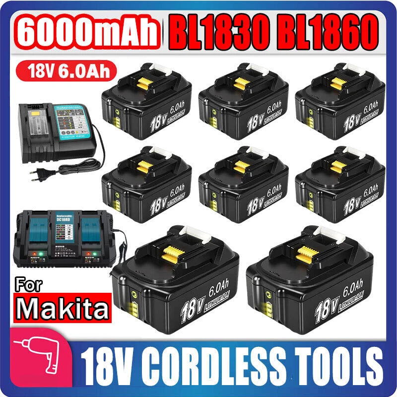 Battery 18V For Makita BL1860 BL1850B BL1850 BL1840 BL1830 Screwdriver Battery Charger 18V Replacement Power Tool Batteries lxt Oasis Select