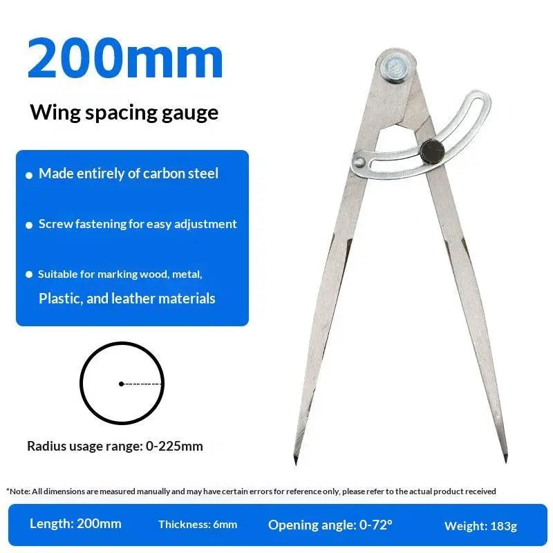 Stainless Steel Wing Divider Adjustable Lock Multipurpose Scriber for Leathercraft Woodworking Metalworking Marking Tools Oasis Select D