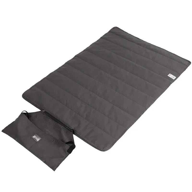 Foldable Pet Mat 100x70cm Portable Cat Dog Sleeping Pad with Storage Bag for Indoor Outdoor Camping Travel All Season Use Oasis Select Dark Grey