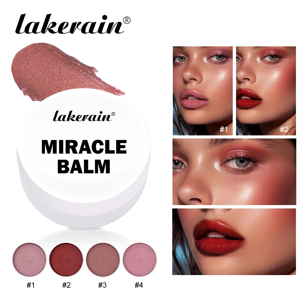 3 In 1 Solid Pearl Blush Cream Monochrome Woman Blush Paste Cheek Ulti-purpose For Eyes Lips Makeup Blush Stick Korean Cosmetics Oasis Select