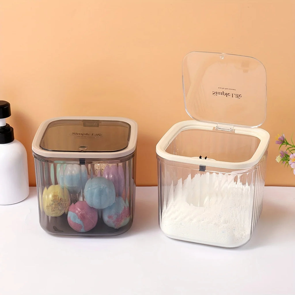 Set of High Capacity Plastic Jars, Laundry Organization Storage Boxes, Laundry Detergent Storage Container with 1 Scoop Oasis Select