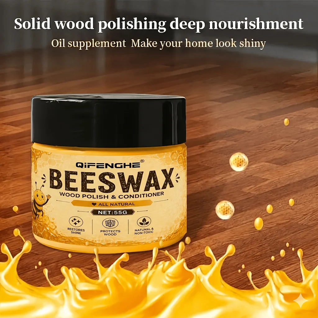 Natural Beeswax Wood Polish & Restoration Kit with round Sponge for Furniture Floors Guitars - Scratch Repair Set Oasis Select Default Title