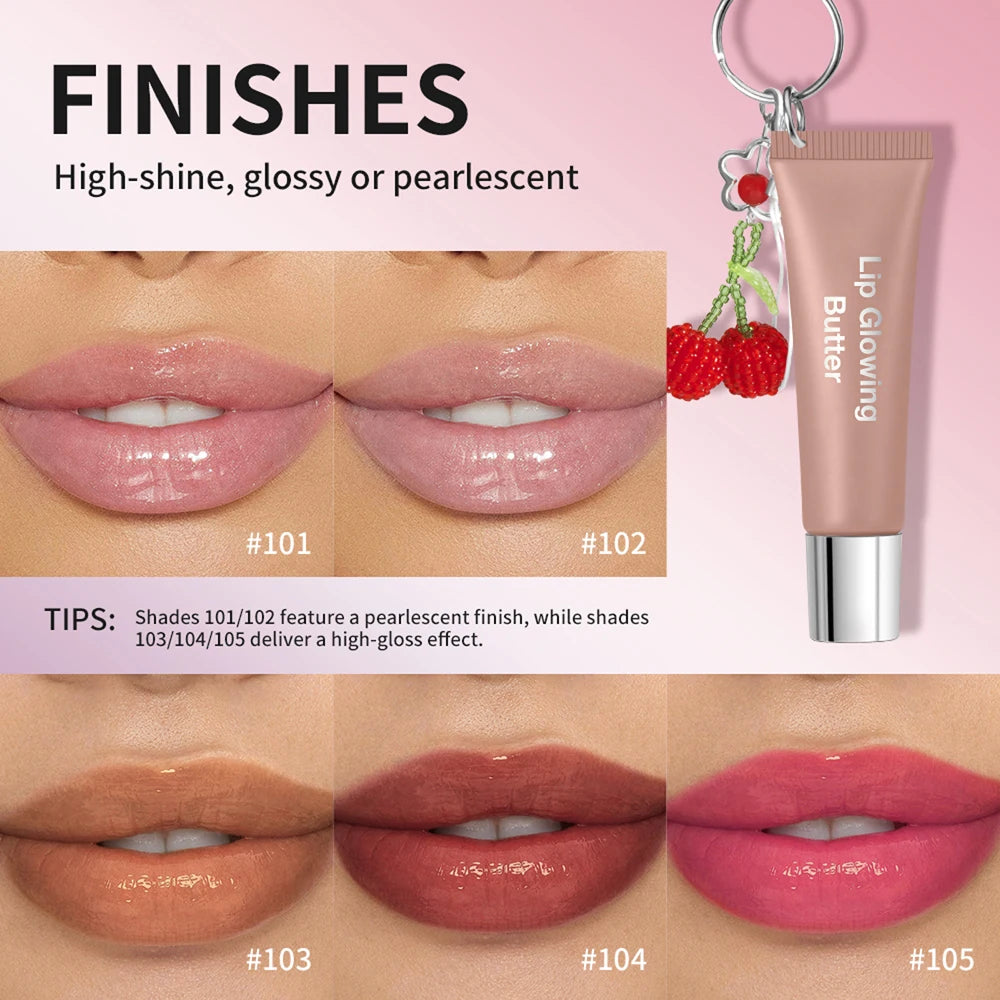Lip Gloss With Keychain Long Lasting Moisturizing Nourish Hydrating Lip Care Cosmetics Plumping Lip Glowing Butter Woman Makeup Oasis Select