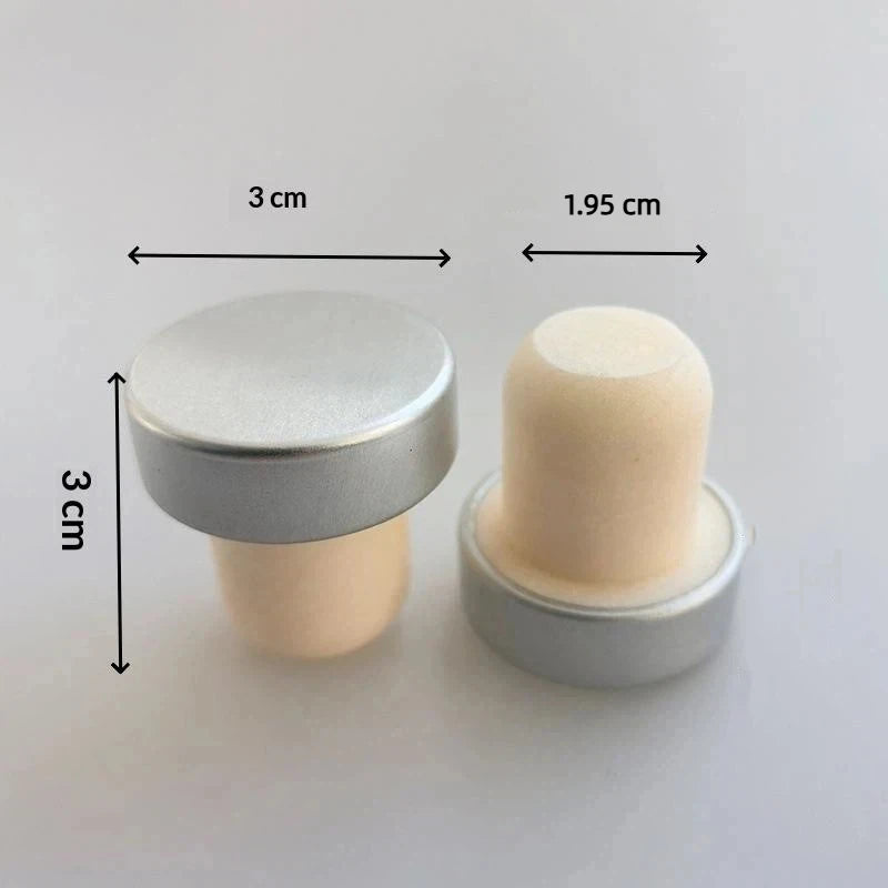 SUSU 10Pcs Wine Bottle Cork Stopper T Shaped Wine Stopper Tasting Cork Replacement Reusable Cork Glass Beer Bottle Sealing Oasis Select Silver