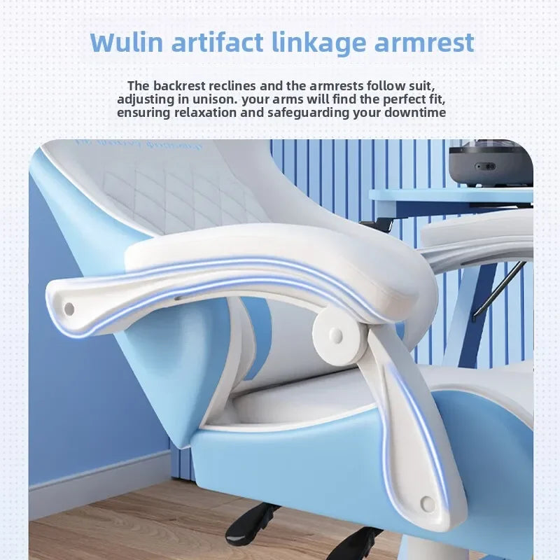 Computer chair household e-sports chair girls bedroom live streaming host chair live game sedentary lifting backrest seat Oasis Select