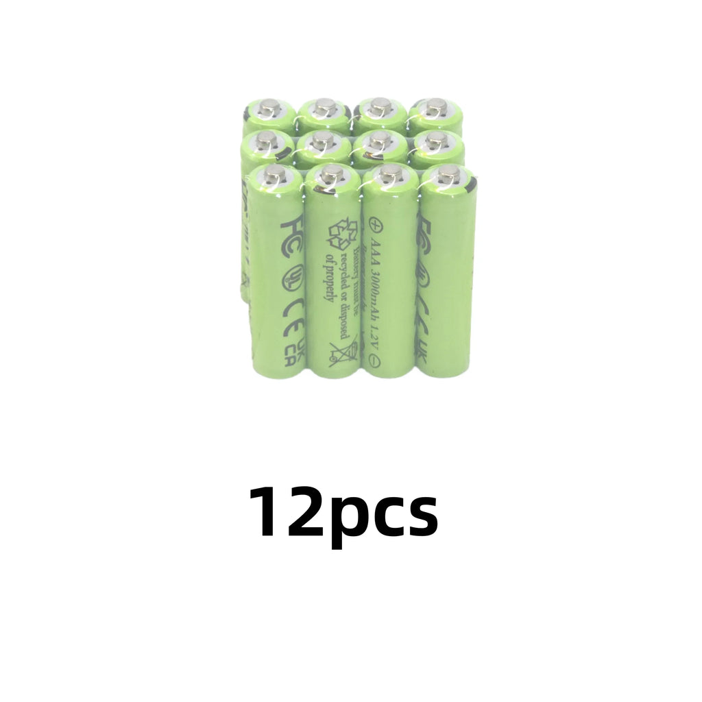 3A Fast Charging AAA Ni-MH Rechargeable Battery 3000mAh 1.2V for Flashlights, Solar Lights, Remote Controls (Free Shipping) Oasis Select 12pcs