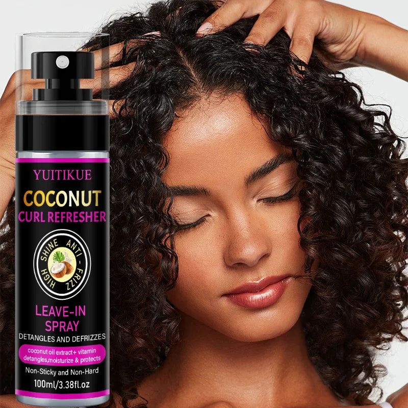 YUITIKUE Coconut Curl Refresher Spray – Detangle & Defrizz