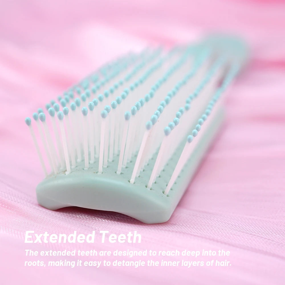 Pastel Hair Detangling Brush – Soft Bristles & Protective Cap