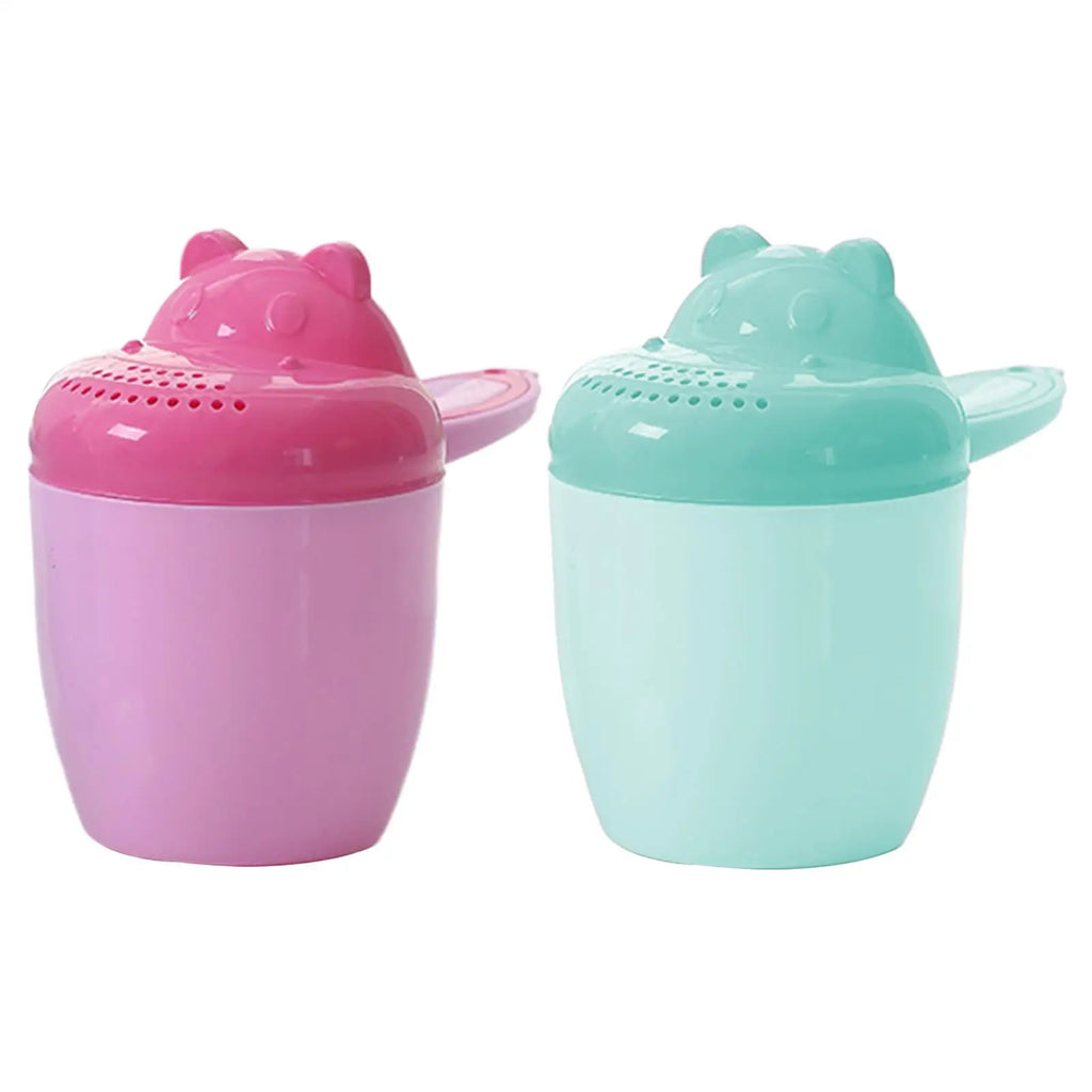Cute Cartoon Baby Bath Caps Toddle Shampoo Cup Children Bathing Bailer Baby Shower Spoons Child Washing Hair Cup Kids Bath Tool Oasis Select