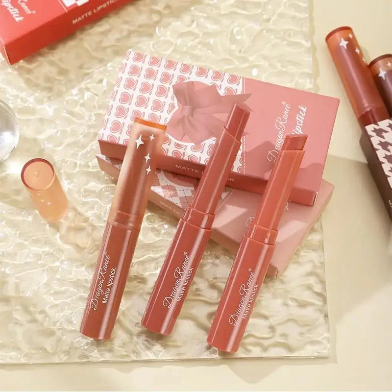 Dragon Ranee Matte Nude Lipstick Pencil Set – 3pc Waterproof