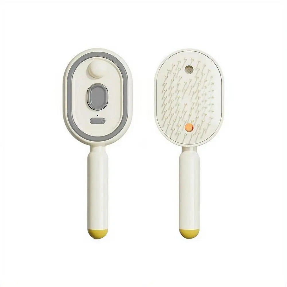 Electric Spray Massage Comb Exquisite Gift Pack Rechargeable Mist Sprayer Soft Cushion Teeth Suppresses Static Hair Build Up Oasis Select Rice White Comb