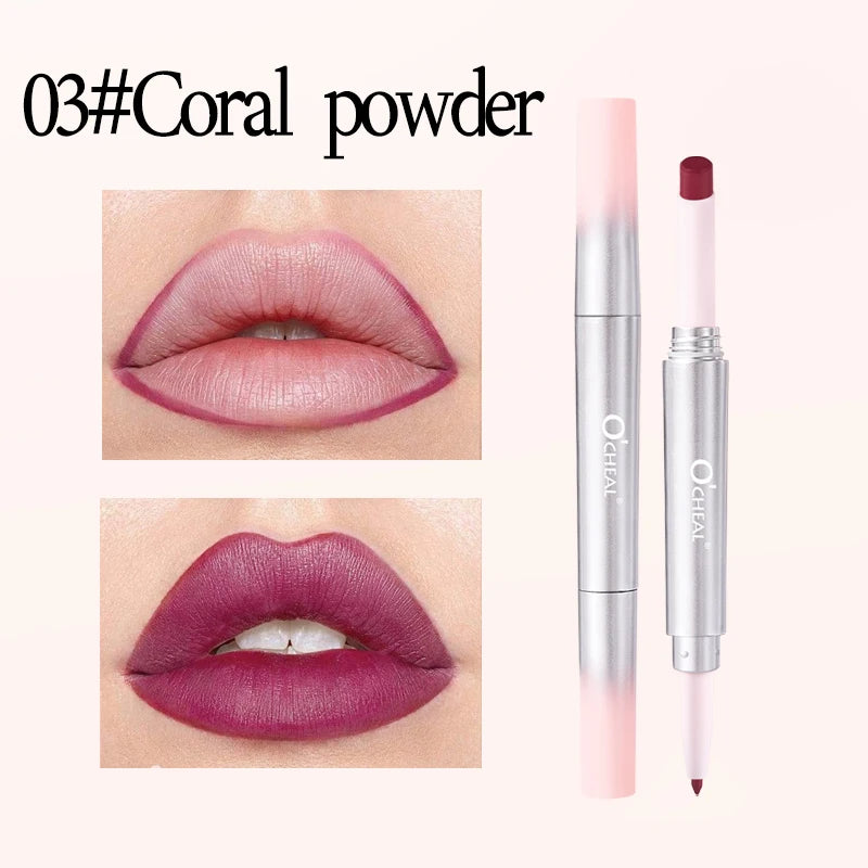 OCHEAL 2-in-1 Matte Lip Liner & Lipstick Pen – Long-Lasting