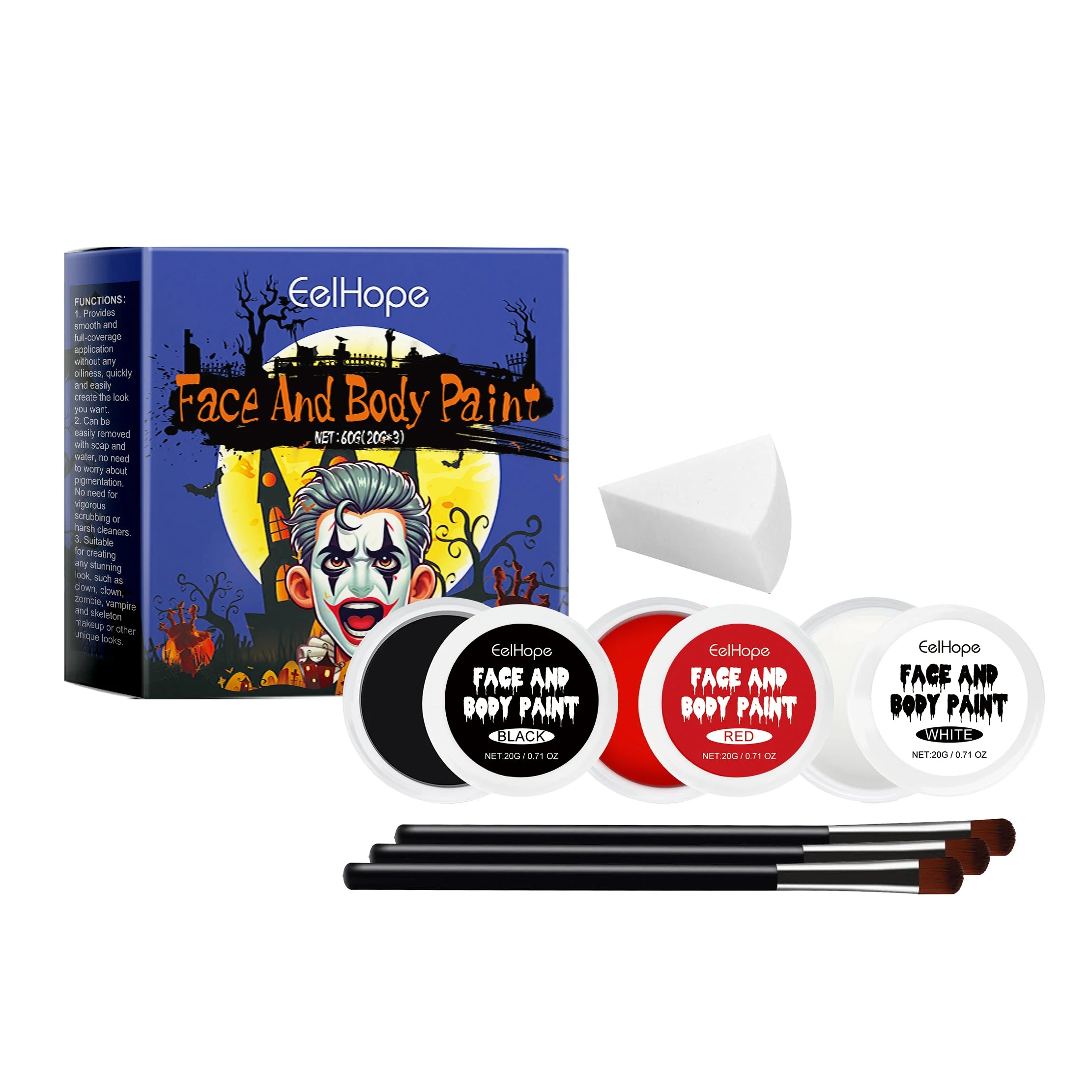 Eelhope Face & Body Paint Kit – Waterproof Halloween Cosplay
